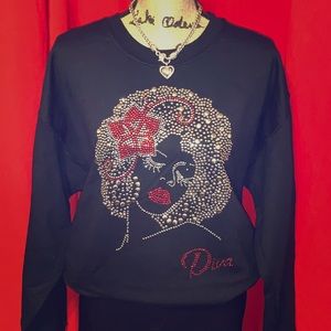 About That Bling Sweatshirt “Afro Diva Bling”